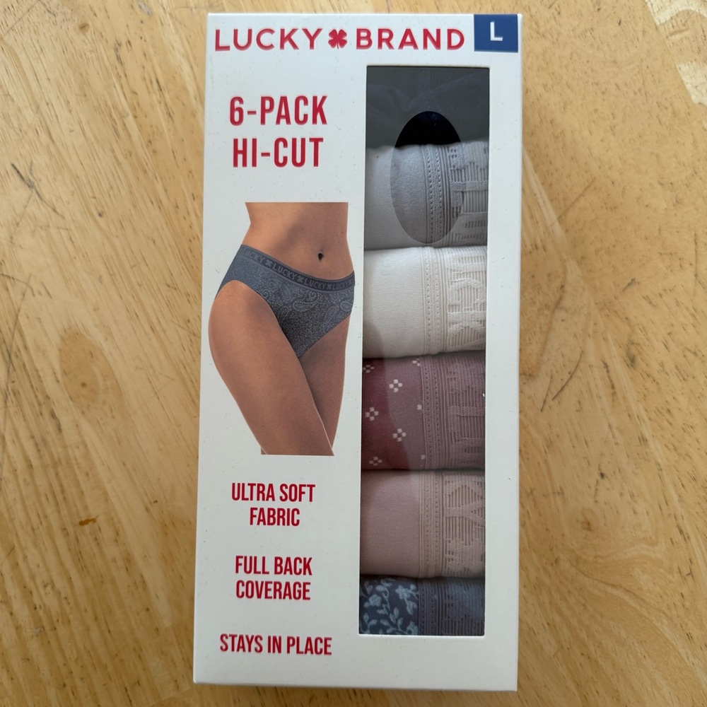 Lucky Brand Hi-Cut Panties 6-Pack